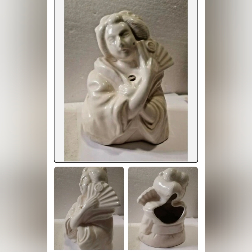 Vintage Elegant Rare Porcelain Planter Lady Orchard Of Hawaii